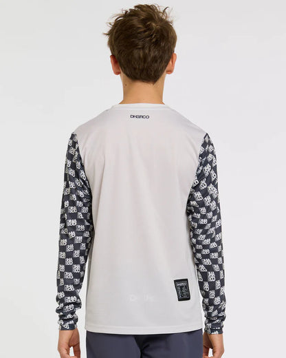 Maillot DHARCO GRAVITY OFFSET Junior Mangas Longas Branco/Preto
