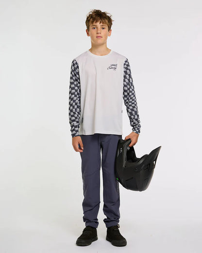 Maillot DHARCO GRAVITY OFFSET Junior Mangas Longas Branco/Preto
