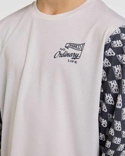 Maillot DHARCO GRAVITY OFFSET Junior Mangas Longas Branco/Preto