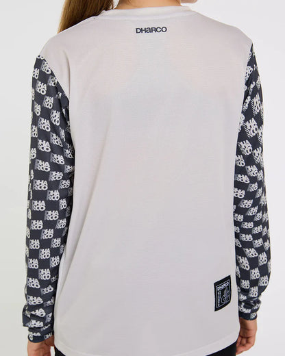 Maillot DHARCO GRAVITY OFFSET Junior Mangas Longas Branco/Preto