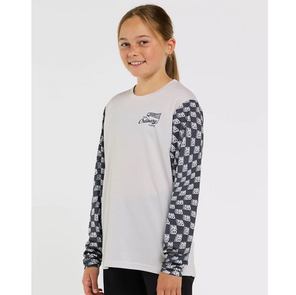 Maillot DHARCO GRAVITY OFFSET Junior Mangas Longas Branco/Preto