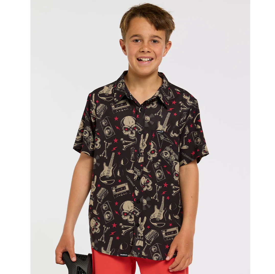 Camisa técnica DHARCO TECH PARTY ROCKNROLLA Junior Preto