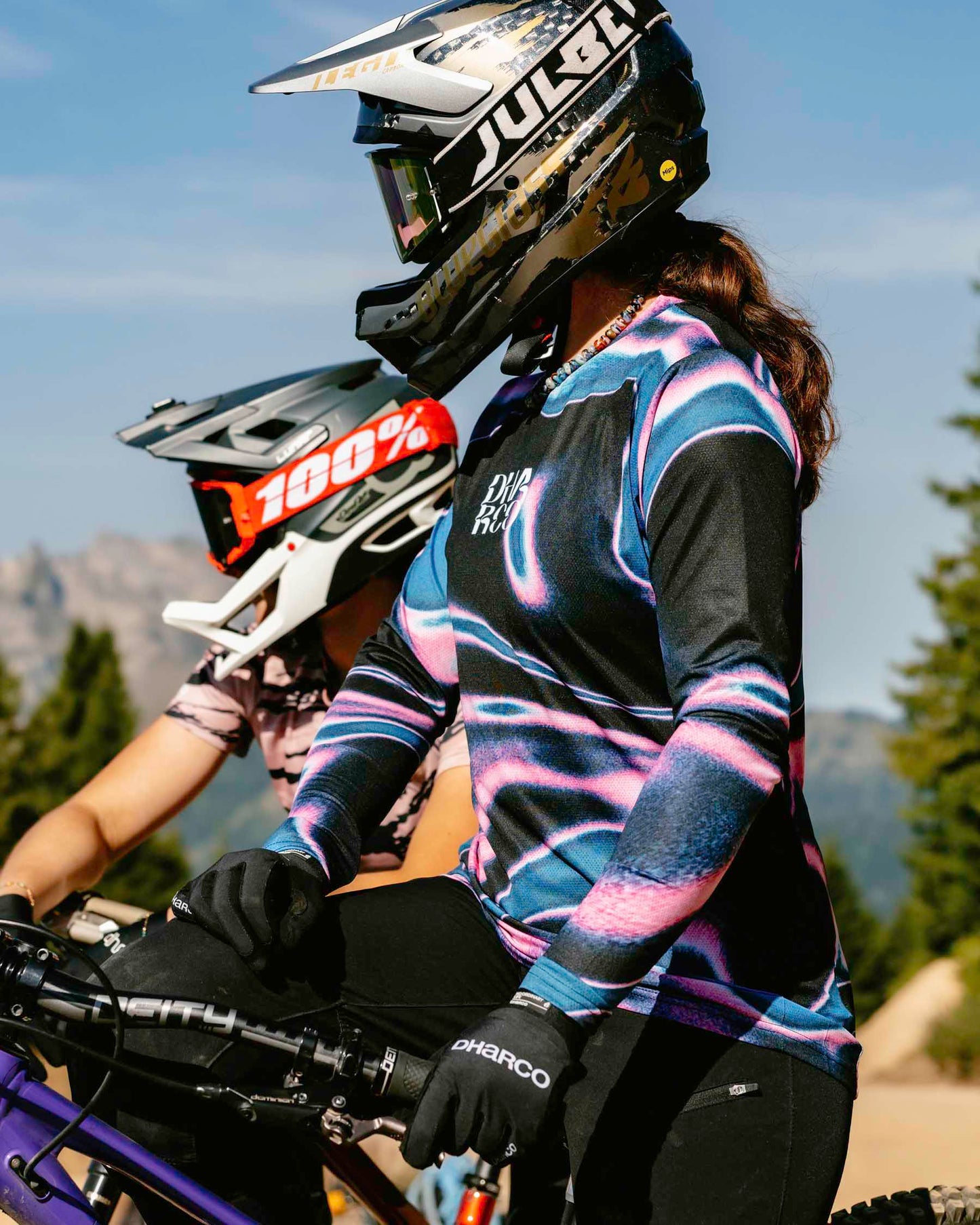 Camisola de manga comprida DHARCO RACE AURORA para mulher Preto/Rosa