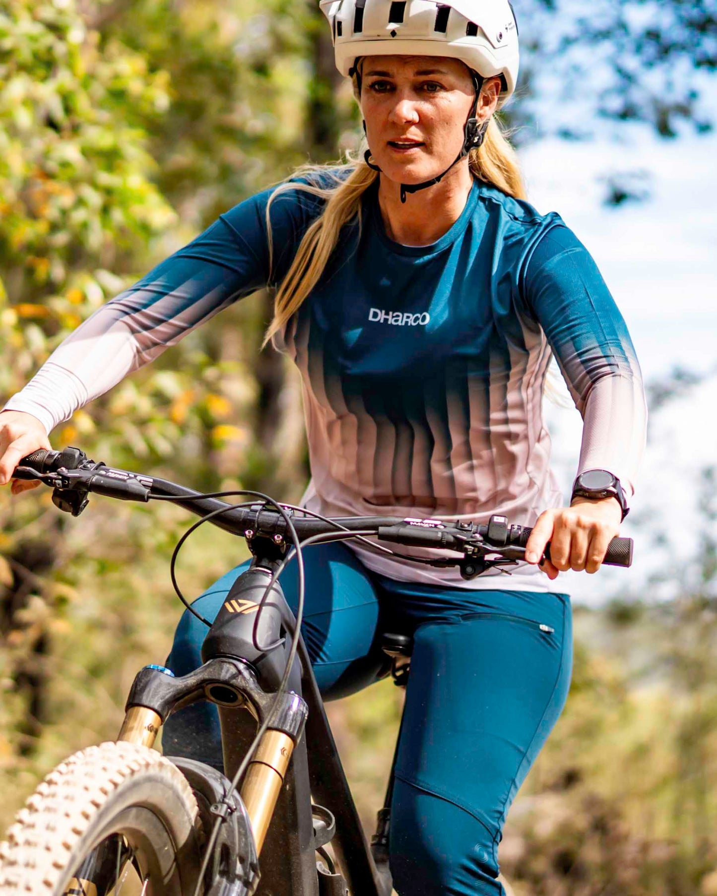 Camisola de manga comprida DHARCO RACE DUSTY PRISM para mulher Preto/Rosa