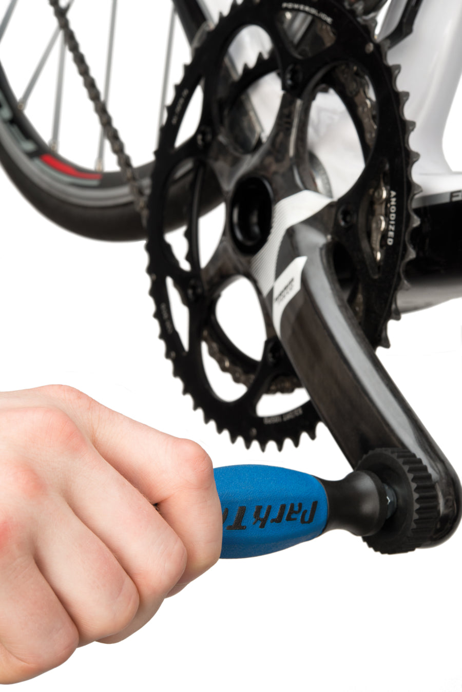 Park Tool DP-2 instalada num braço pedaleiro SRAM Force
