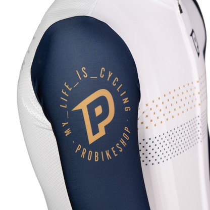 Camisola PROBIKESHOP By CHEF DE FILE Mangas Curtas Azul-marinho/Branco