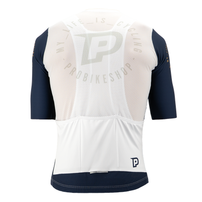 Camisola PROBIKESHOP By CHEF DE FILE Mangas Curtas Azul-marinho/Branco