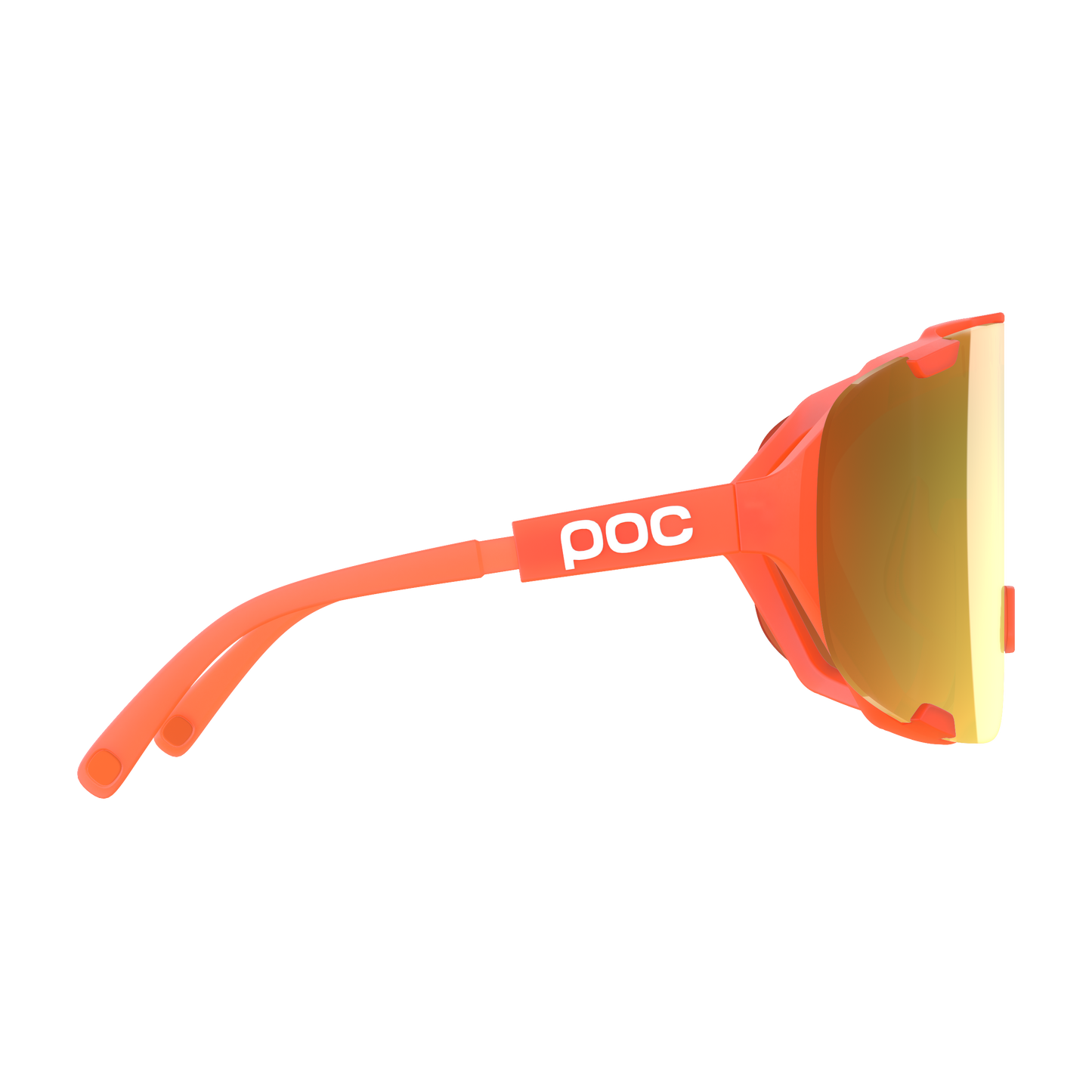 Óculos POC DEVOUR WF + Laranja Fluo Translúcido Lente Clarity Road Partly Sunny Gold