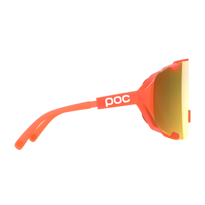 Óculos POC DEVOUR WF + Laranja Fluo Translúcido Lente Clarity Road Partly Sunny Gold