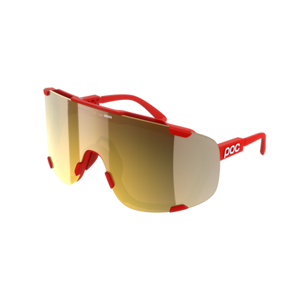 Óculos POC DEVOUR WF + Vermelho Lente Clarity Road Partly Sunny Gold