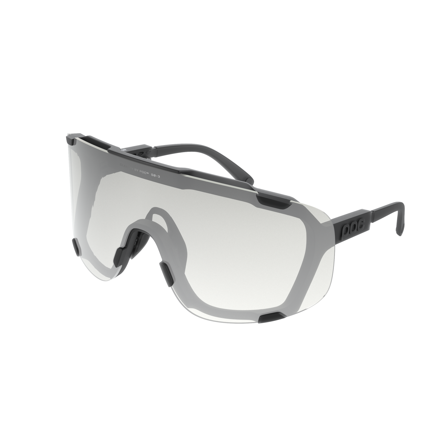 POC DEVOUR PHOTOCHROMIC Glasses Translucent Black Clarity Photochromic/Changeable Grey Lens