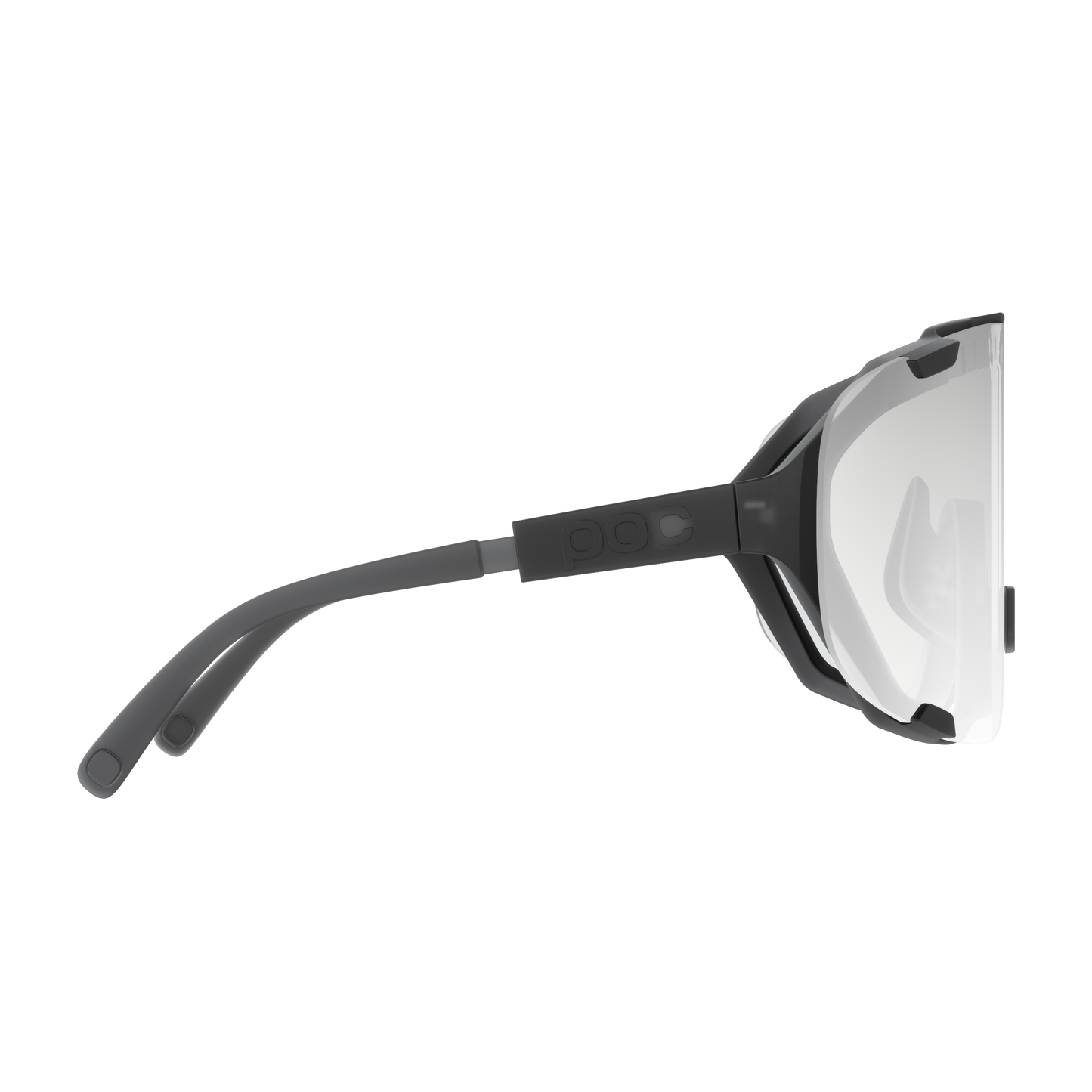 POC DEVOUR PHOTOCHROMIC Glasses Translucent Black Clarity Photochromic/Changeable Grey Lens