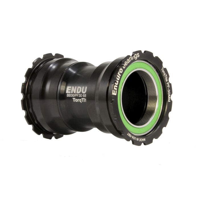 ENDURO BEARINGS Suporte inferior TorqTite PF30 com eixo de 30 mm (estreito) Aço inoxidável Preto