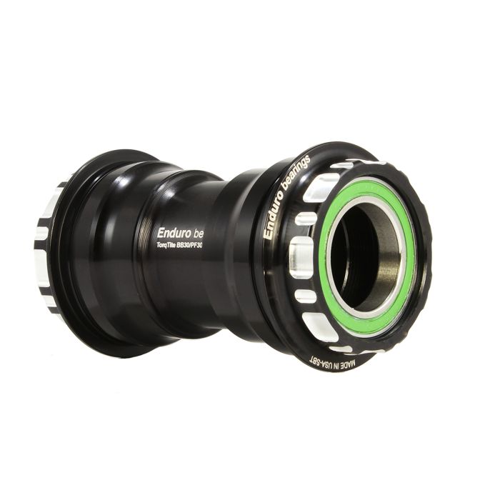 ENDURO BEARINGS Suporte inferior TorqTite PF30 Eixo de 24 mm Rolamentos de aço inoxidável Preto