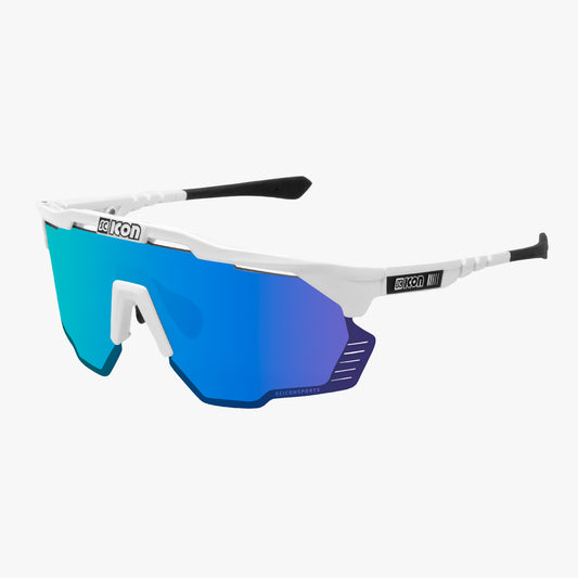Óculos de sol SCICON AEROSHADE KUNKEN Branco Multimirror Azul