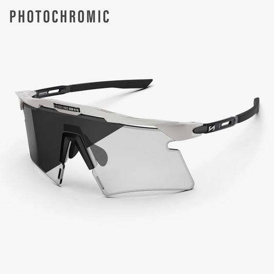 SCICON AEROSHADE 2.0 TITANIUM Óculos de metal branco Lentes fotocromáticas cinzentas