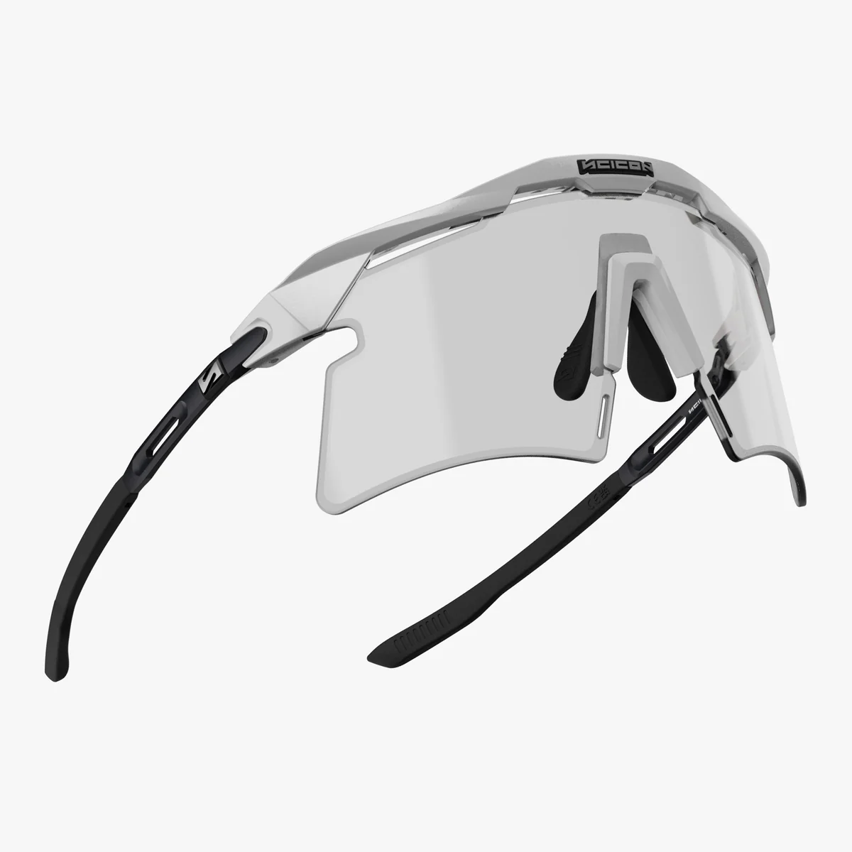 SCICON AEROSHADE 2.0 TITANIUM Óculos de metal branco Lentes fotocromáticas cinzentas