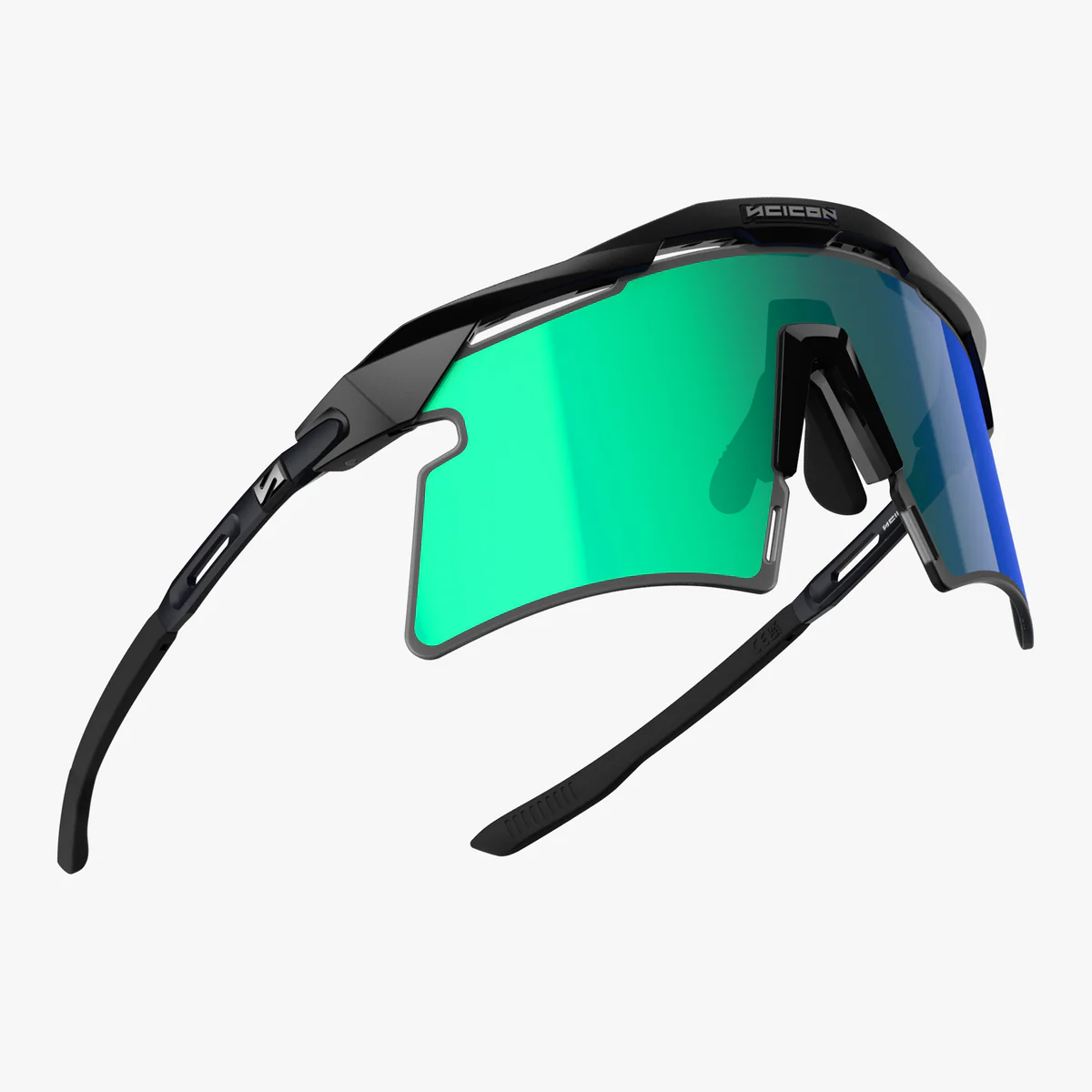 Óculos SCICON AEROSHADE 2.0 TITANIUM Lentes Preto Mate Multimirror Azul Verde + Rosa
