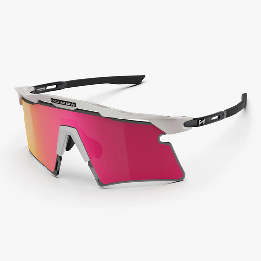 SCICON AEROSHADE 2.0 TITANIUM Óculos de sol multi-espelho de metal branco + óculos cor-de-rosa