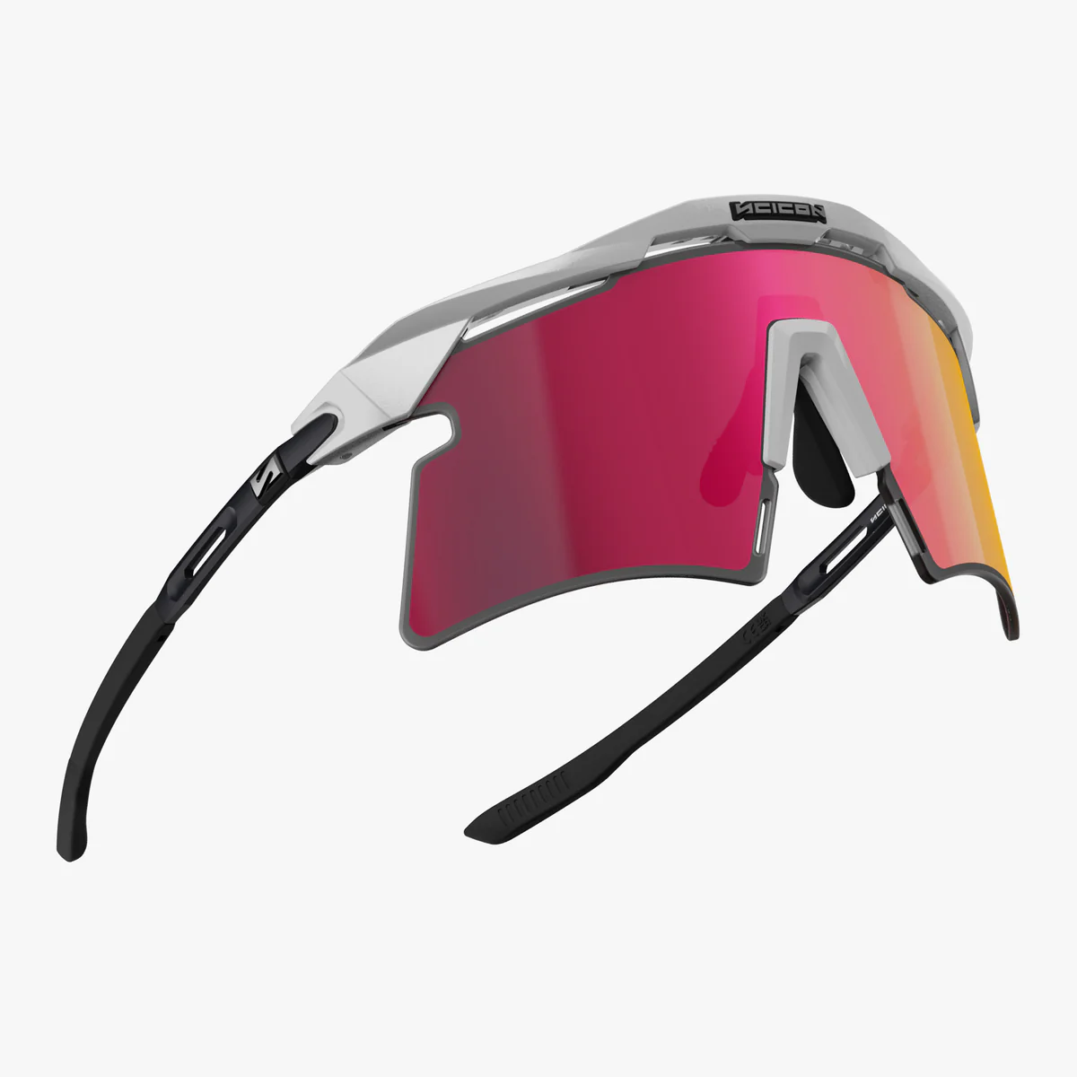 SCICON AEROSHADE 2.0 TITANIUM Óculos de sol multi-espelho de metal branco + óculos cor-de-rosa