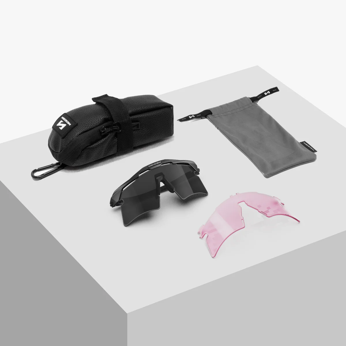 SCICON AEROSHADE 2.0 TITANIUM Óculos de sol multi-espelho de metal branco + óculos cor-de-rosa