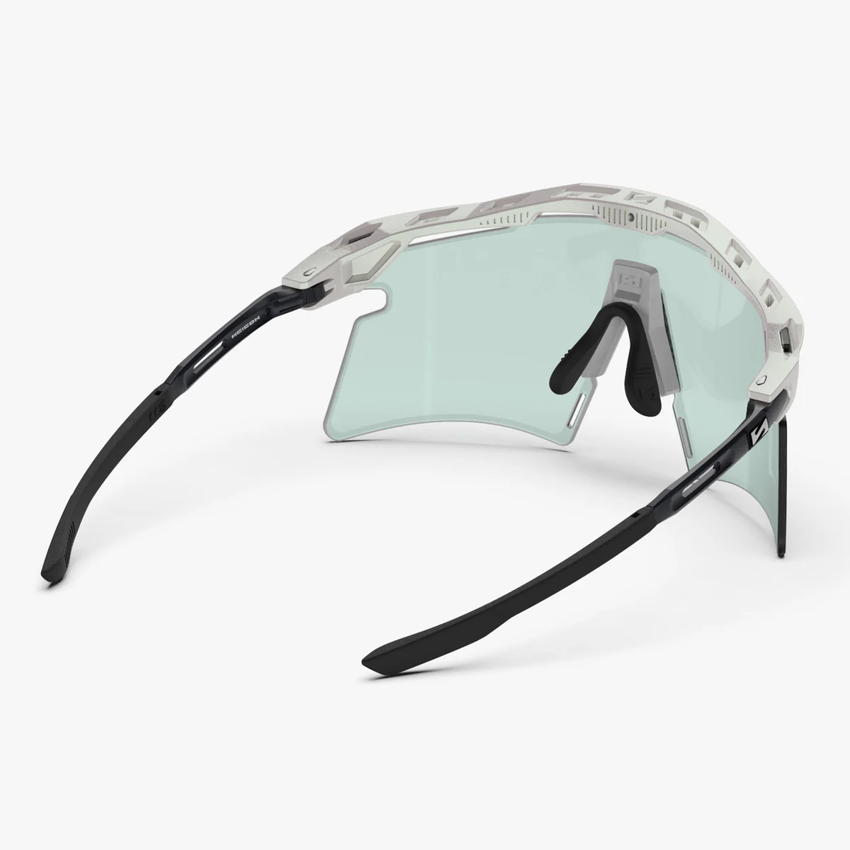 SCICON AEROSHADE 2.0 TITANIUM Óculos de metal branco Lentes fotocromáticas verde-azuladas