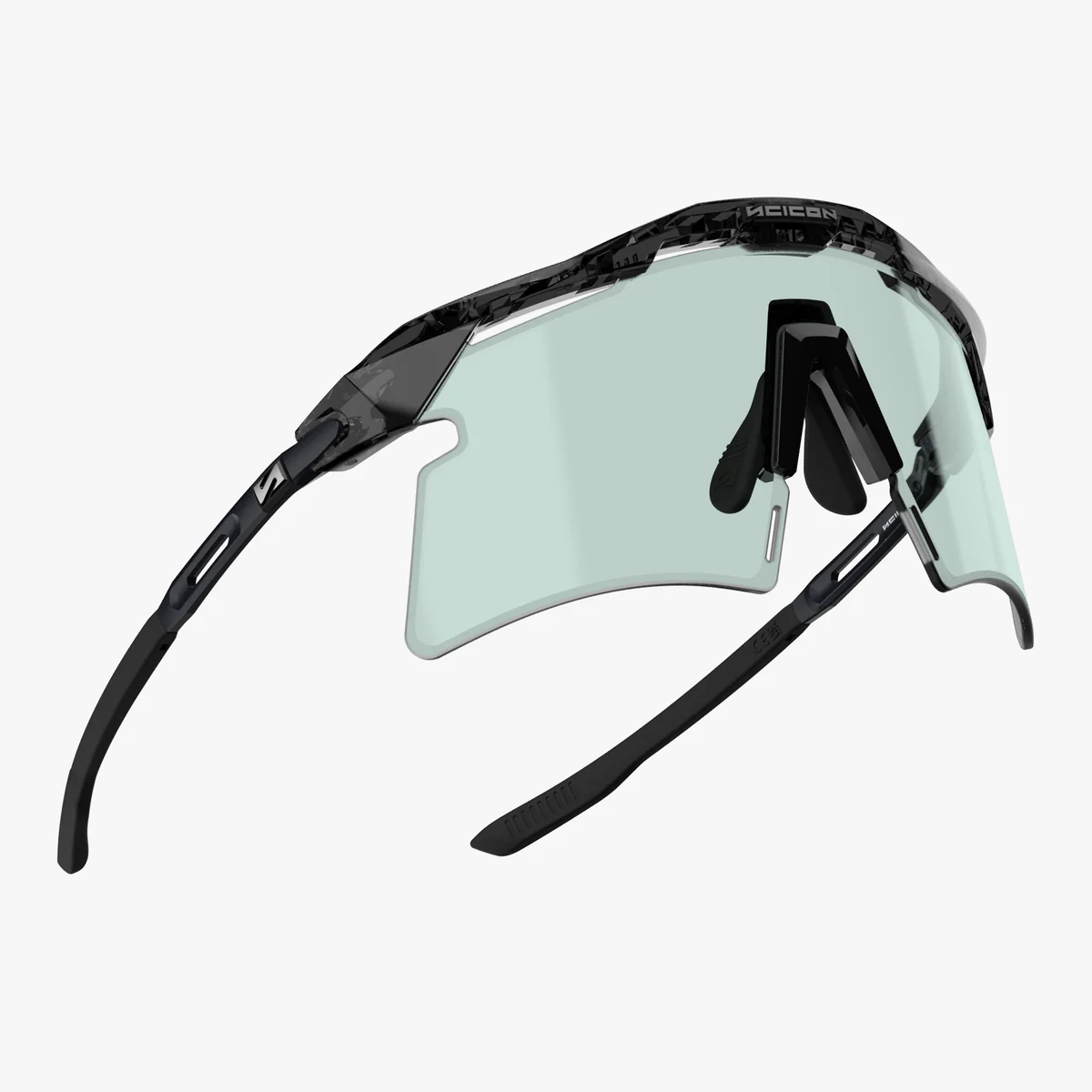 Óculos de sol SCICON AEROSHADE 2.0 TITANIUM Preto Cristal Brilhante Azul Verde Lentes Fotocromáticas