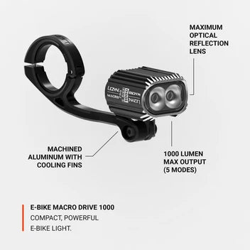 Farol Dianteiro LEZYNE EBIKE MACRO DRIVE 1000