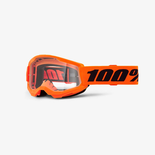 Máscara 100% STRATA 2 Junior Laranja Lente Transparente