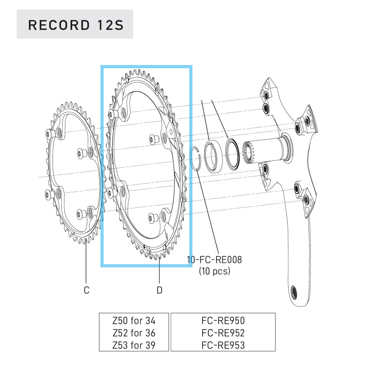 Tabuleiro de exterior CAMPAGNOLO RECORD 12V