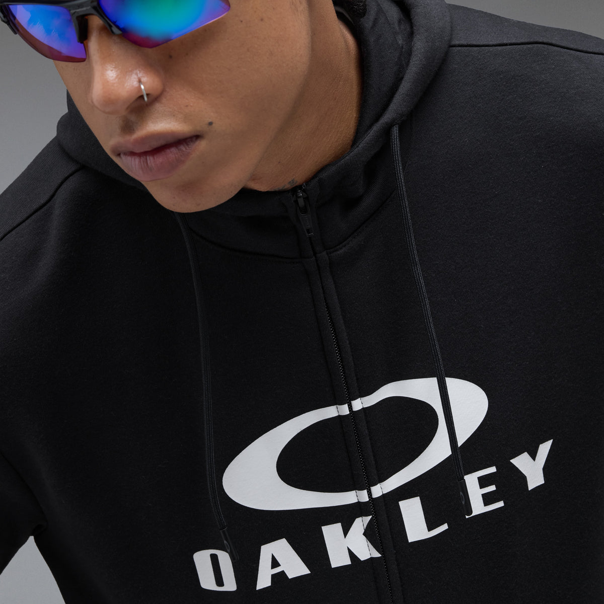 Casaco com Capuz OAKLEY BARK FZ 2.0 Preto/Branco