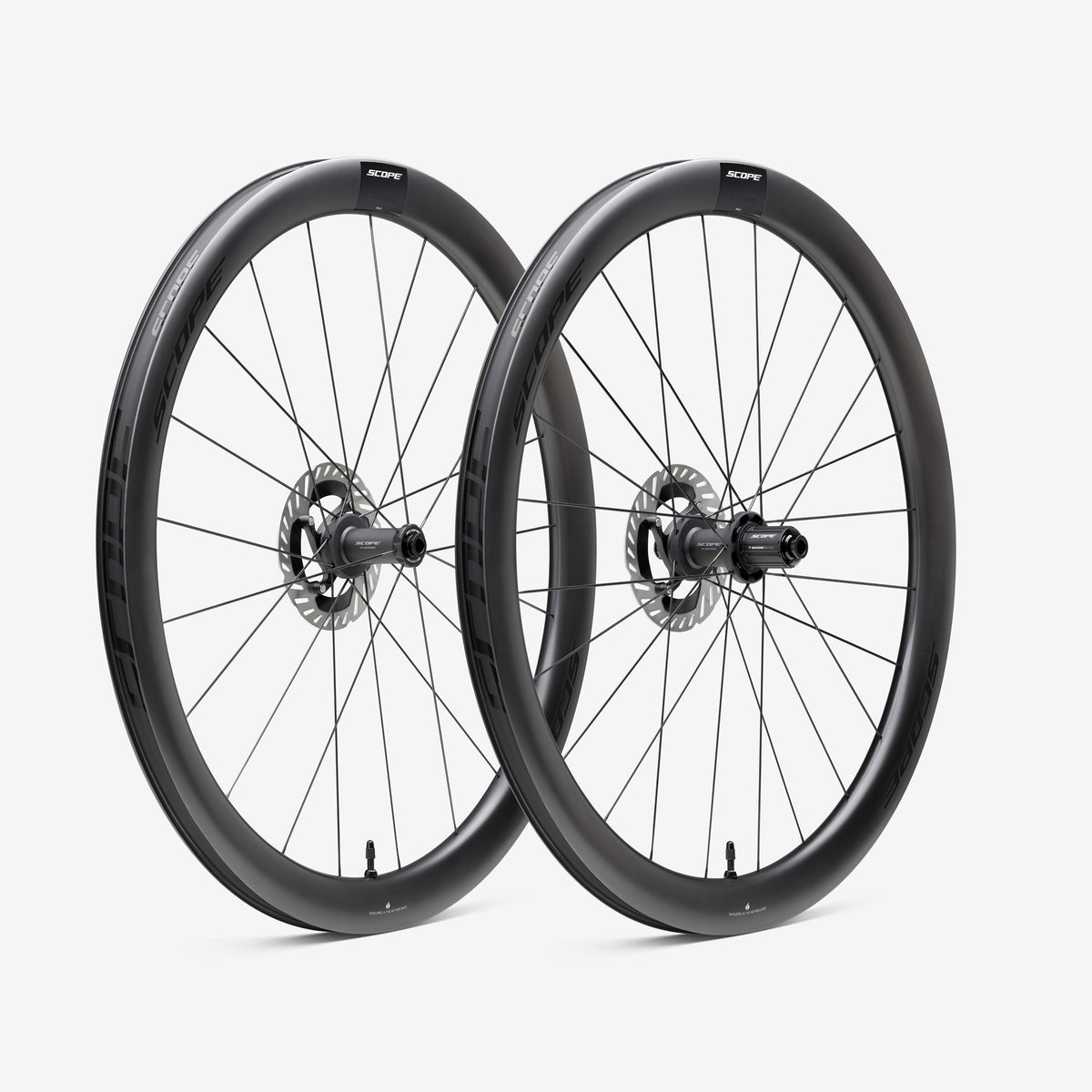 Par de rodas SCOPE Race All Road R4.A Tubeless Ready (Centerlock) pretas