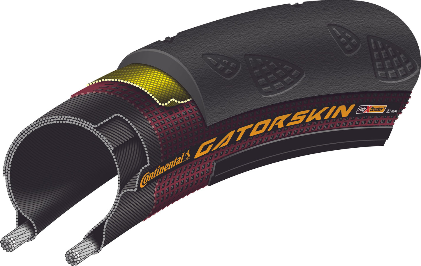 CONTINENTAL GATORSKIN 700x23c Pneu preto com câmara de ar