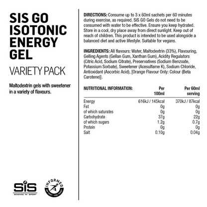 Pack de 7 Géis Energéticos SIS GEL GO ISOTÓNICO Sem Glúten (60 ml)