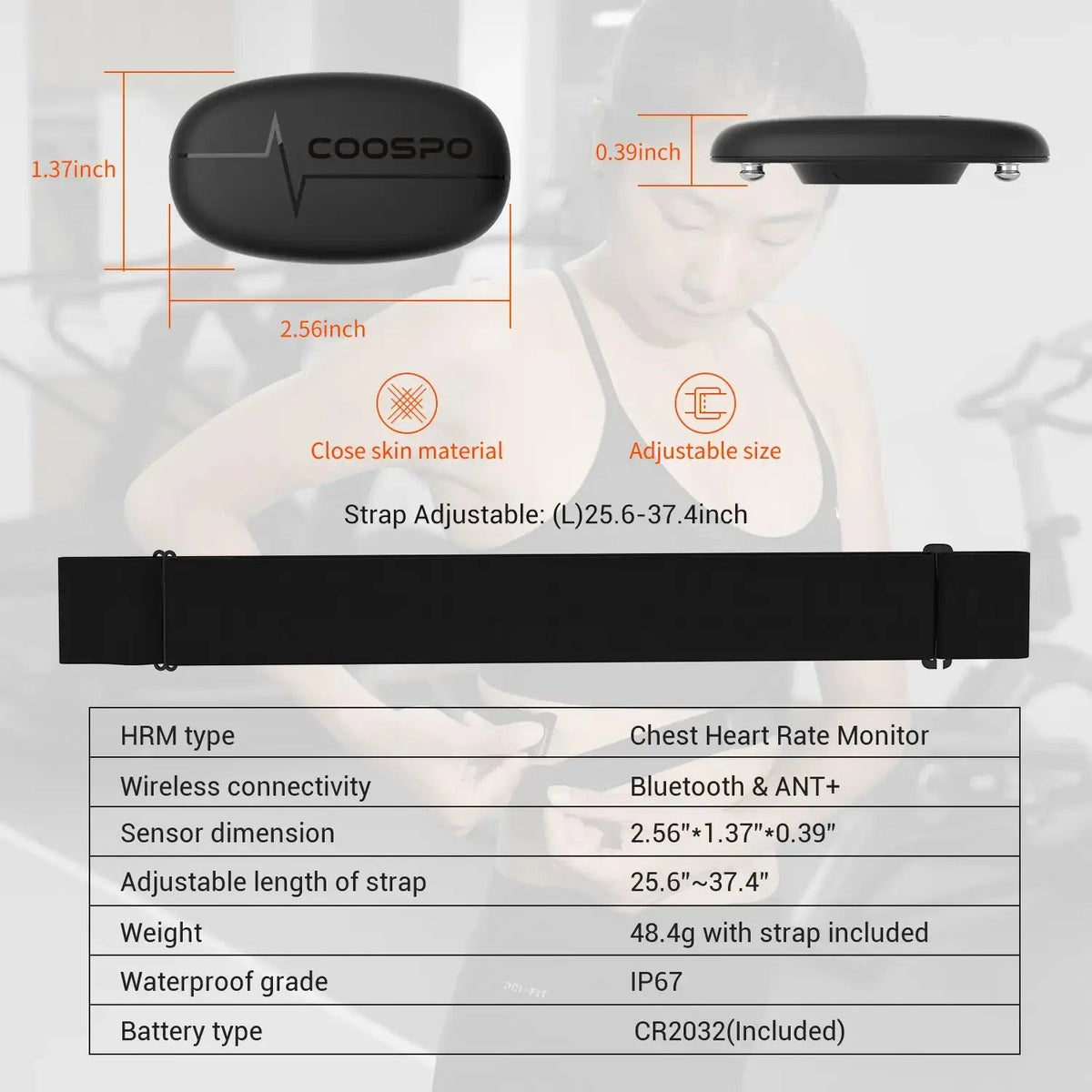COOSPO H6 Ceinture Cardio