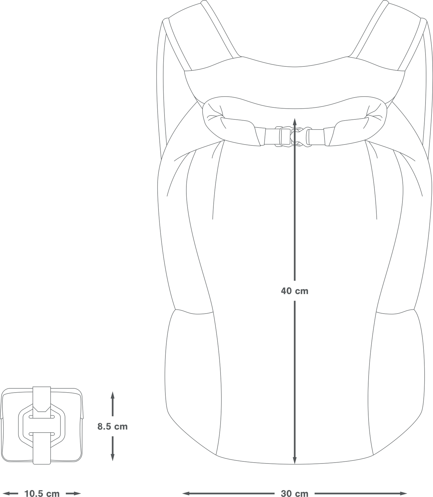 Mochila ultra-compressível APIDURA PACKABLE BACKPACK 13 L Cinzento