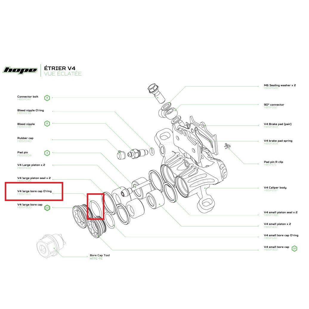 O-ring grande para tampa de furo HOPE V4