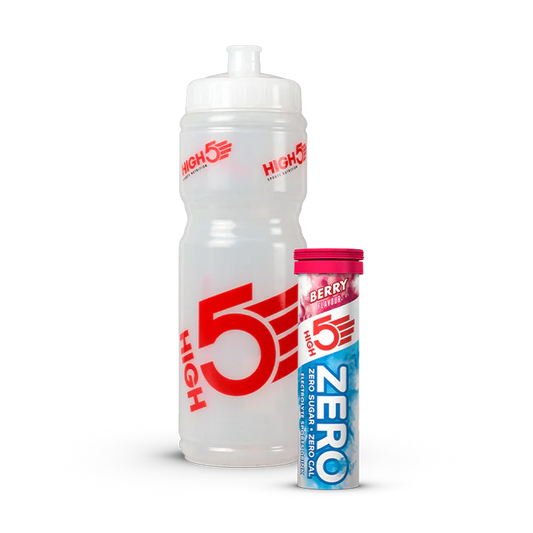 Garrafa + 10 comprimidos de hidratação electrolítica HIGH5 CYCLE PACK Frutos vermelhos