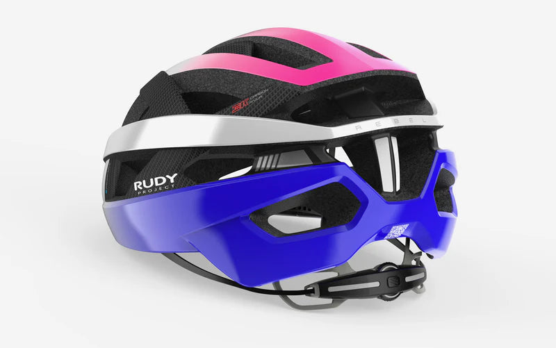 Capacete de estrada RUDY PROJECT REBEL CARBON Branco/Púrpura/Rosa
