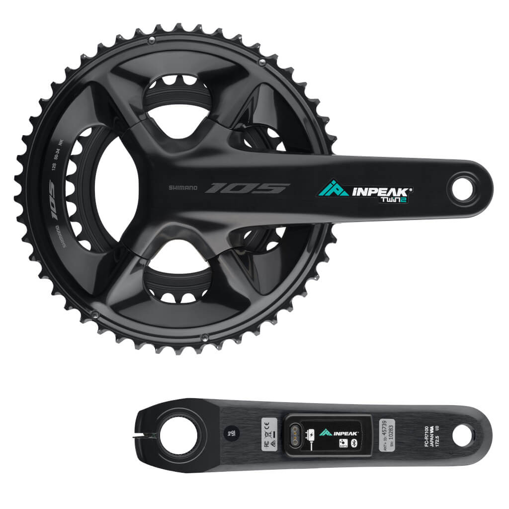 Pedaleiro com medidor de potência INPEAK POWERCRANK-E TWIN2 LR Shimano 105 R7100