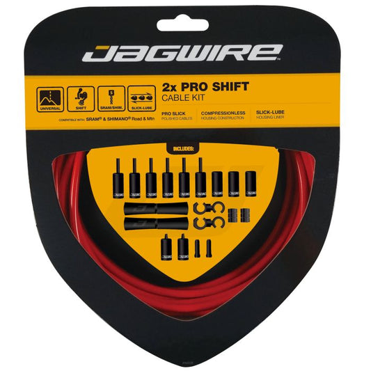 JAGWIRE ROAD AND MOUNTAIN PRO Kit de cabo e caixa de desviador vermelho