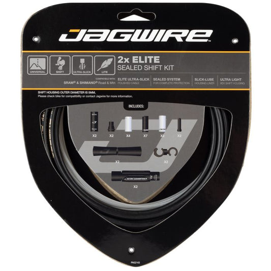 JAGWIRE 2x ELITE SEALED Preto Cabo de desviador e kit de mangueira