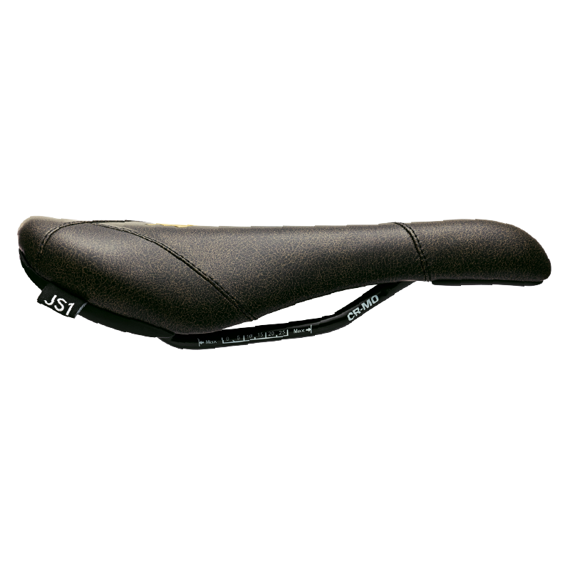 Selle Title JS1 noir et or, vue de profil