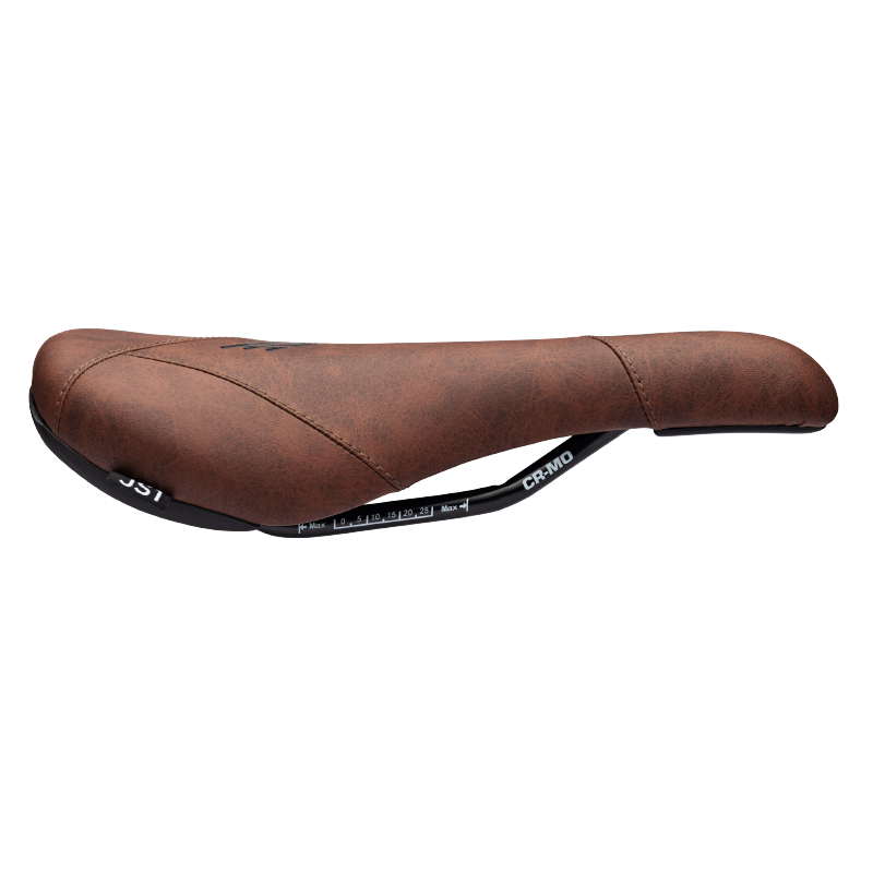 Selle Title JS1 marron, vue de profil