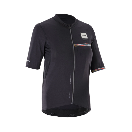 Camisola de manga curta LEATT MTB ENDURANCE 5.0 CARGO para mulher Preto