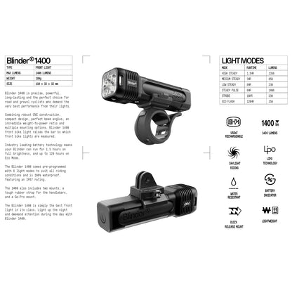 Iluminação Frontal KNOG BLINDER PRO 1400