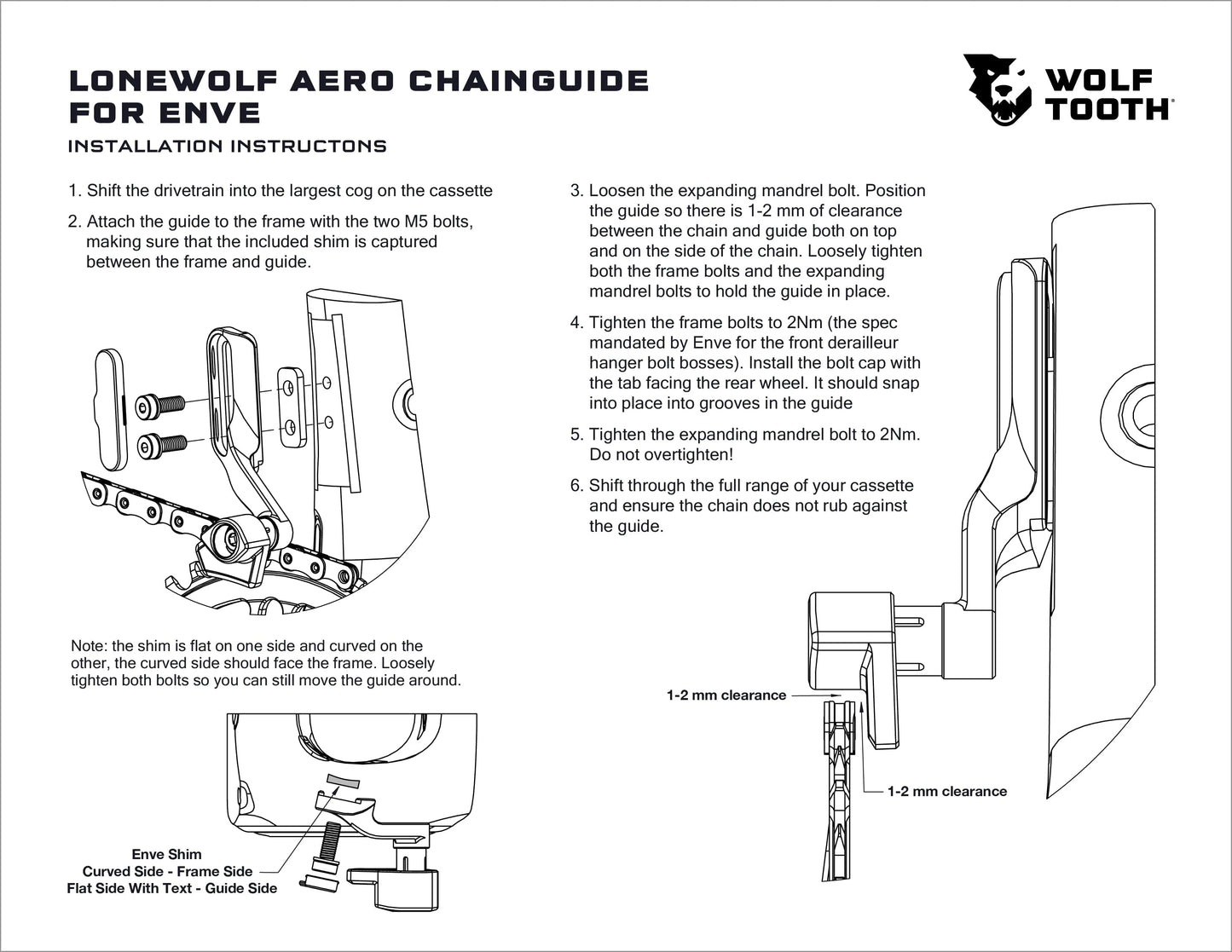 Guia de corrente de varrimento elevado WOLFTOOTH LONEWOLF AERO para ENVE