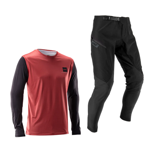 Kit camisola + calças LEATT MTB GRAVITY 1.0 Preto/Vermelho
