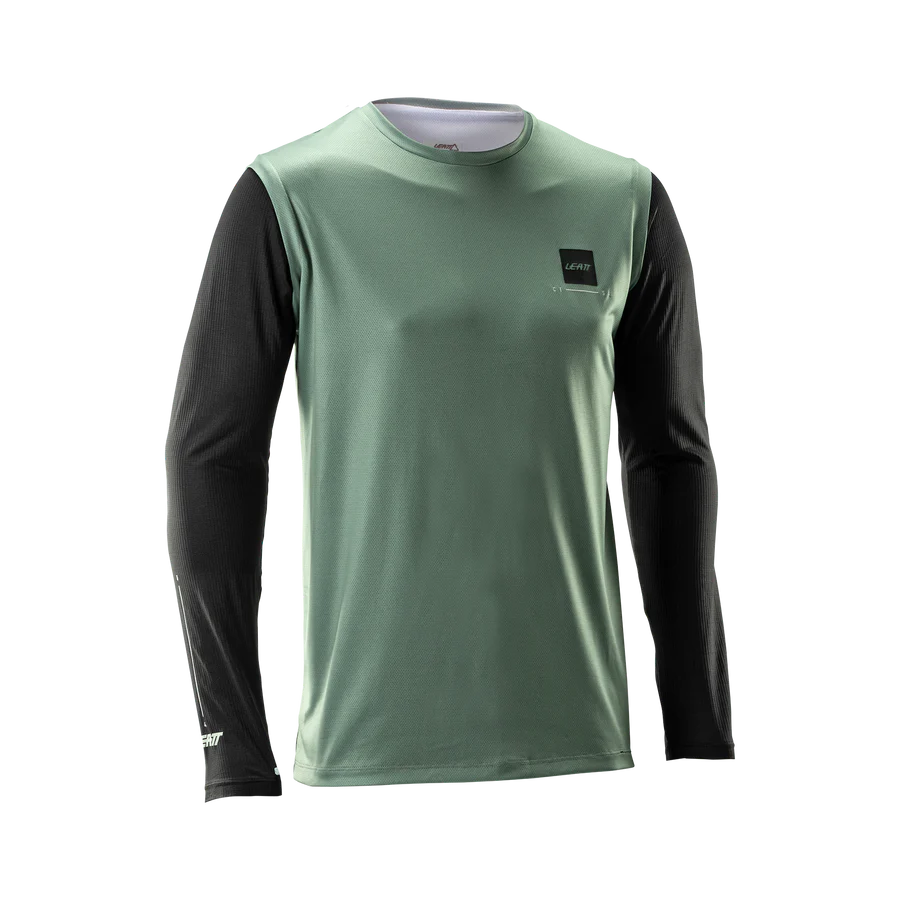 Kit LEATT MTB GRAVITY 1.0 Jersey + Calças Preto/Verde