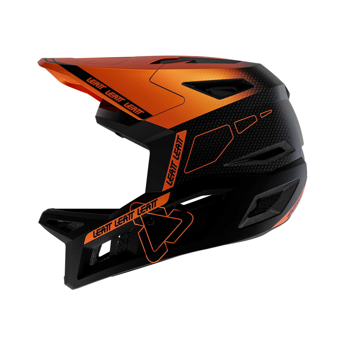 Capacete de BTT LEATT GRAVITY 6.0 CARBON GLOW Preto/Laranja